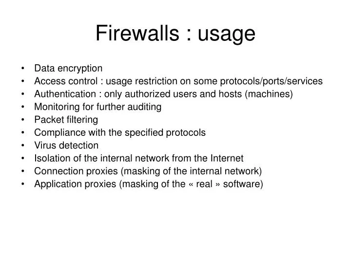 firewalls usage
