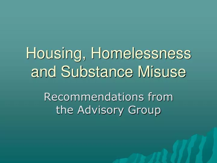 recommendations from the advisory group
