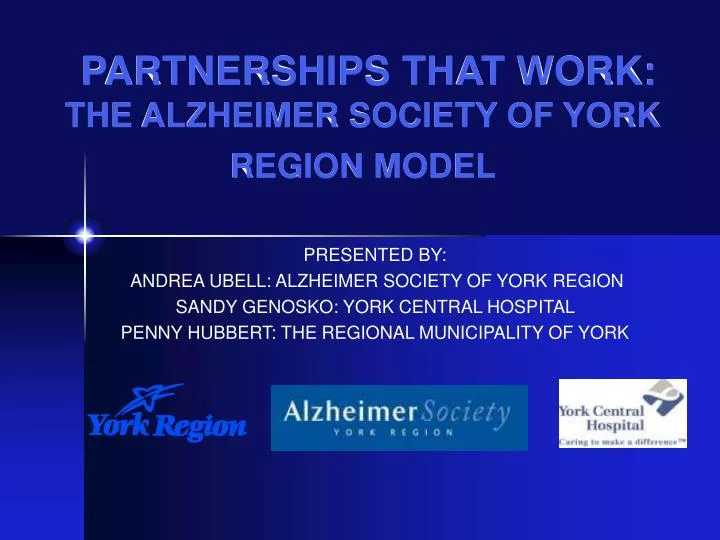 partnerships that work the alzheimer society of york region model