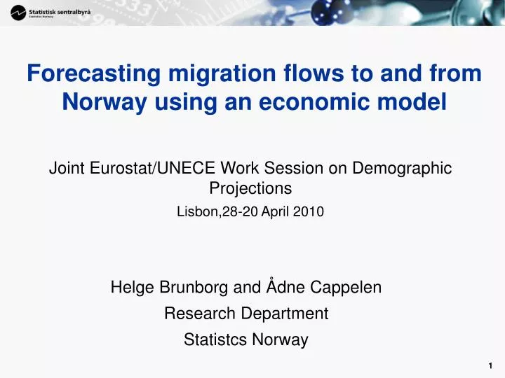 forecasting migration flows to and from norway using an economic model