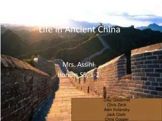 life in ancient china