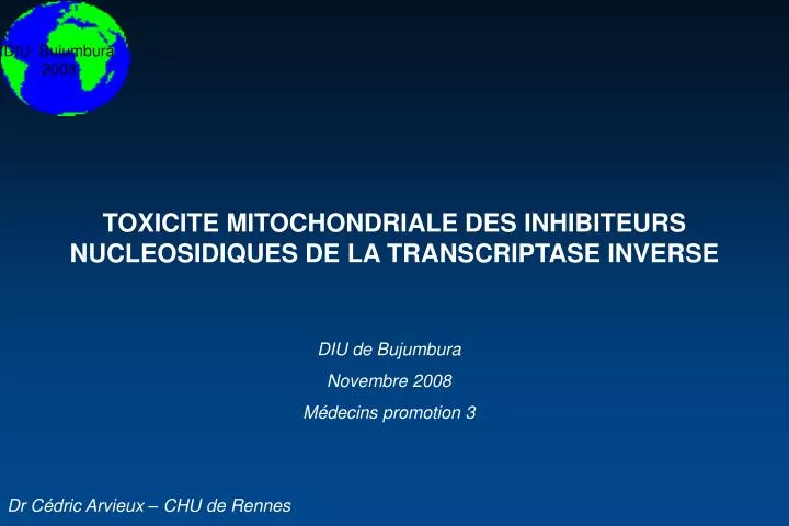 toxicite mitochondriale des inhibiteurs nucleosidiques de la transcriptase inverse