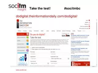 Take the test! 	 #socitmbc dodigital.theinformationdaily/dodigital/