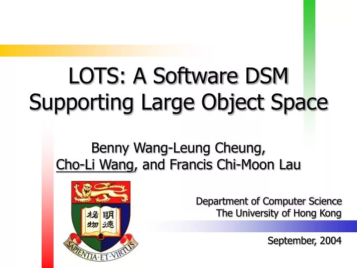lots a software dsm supporting large object space