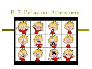 Pt 2: Behaviour Assessment