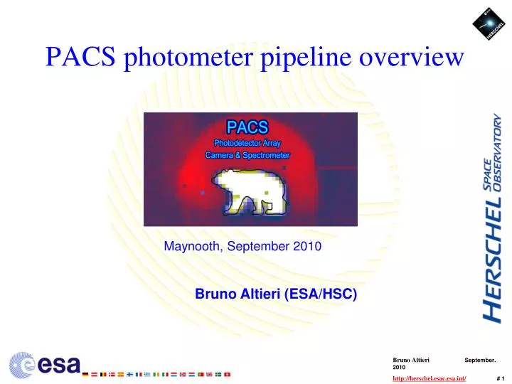 pacs photometer pipeline overview