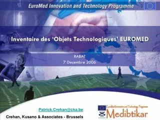 inventaire des objets technologiques euromed