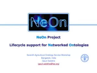 NeOn Project Lifecycle support for Ne tworked On tologies