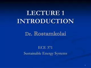 LECTURE 1 INTRODUCTION