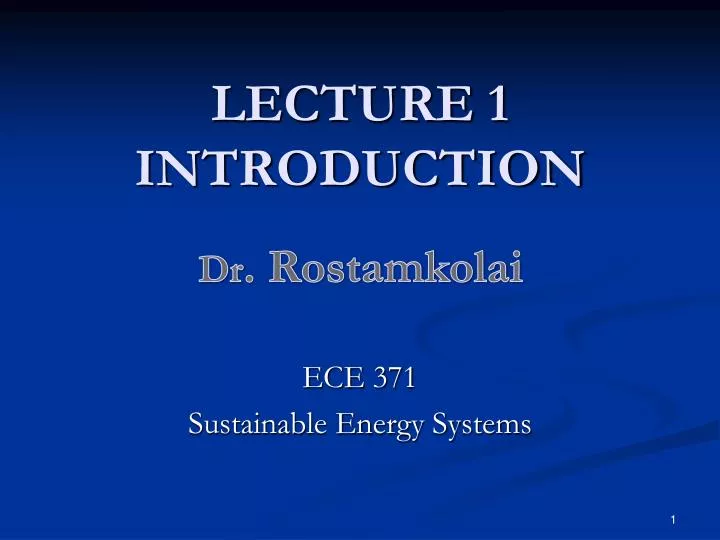 lecture 1 introduction