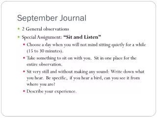 September Journal