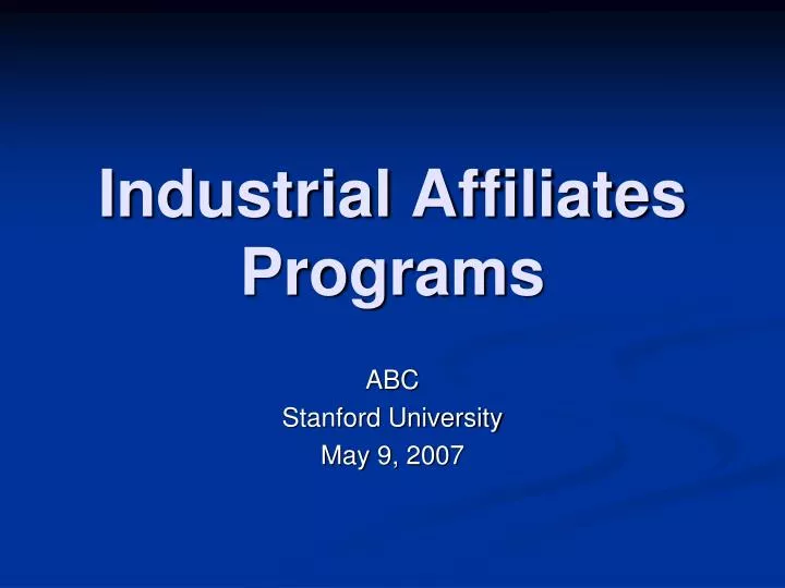 industrial affiliates programs