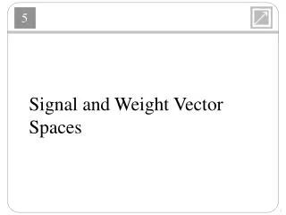 Signal and Weight Vector Spaces