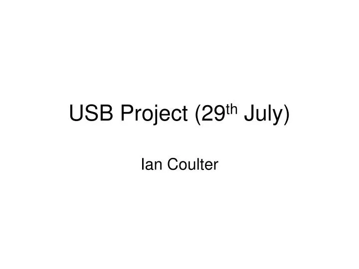 usb project 29 th july