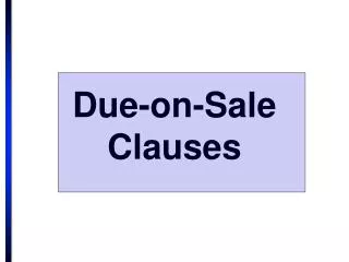 Due-on-Sale Clauses