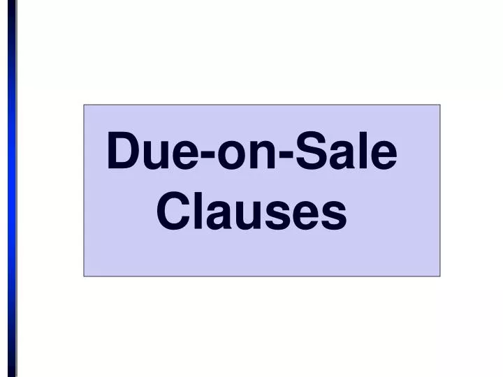 due on sale clauses