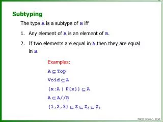 Subtyping