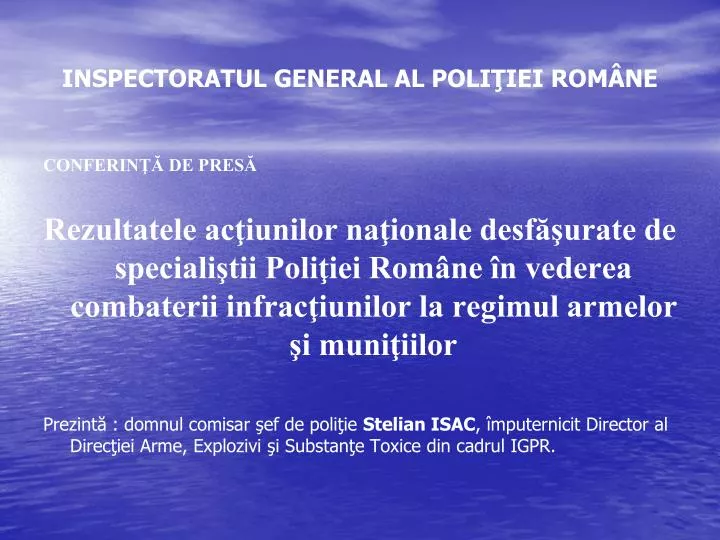 inspectoratul general al poli iei rom ne