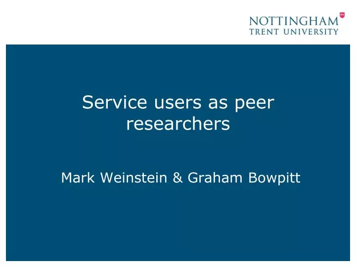 service users as peer researchers