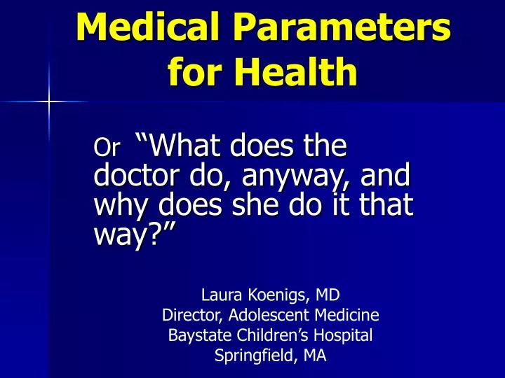 medical parameters for health