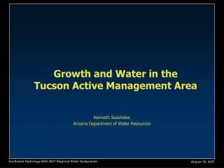 Growth and Water in the Tucson Active Management Area