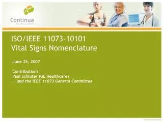 ISO/IEEE 11073-10101 Vital Signs Nomenclature