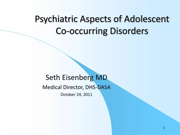 psychiatric aspects of adolescent co occurring disorders