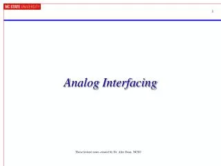 Analog Interfacing