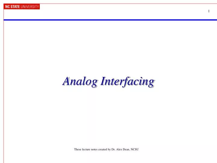 analog interfacing