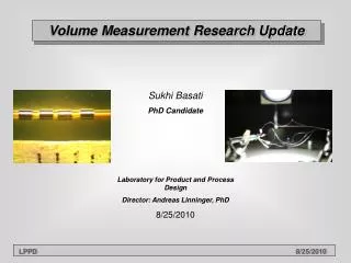 Volume Measurement Research Update