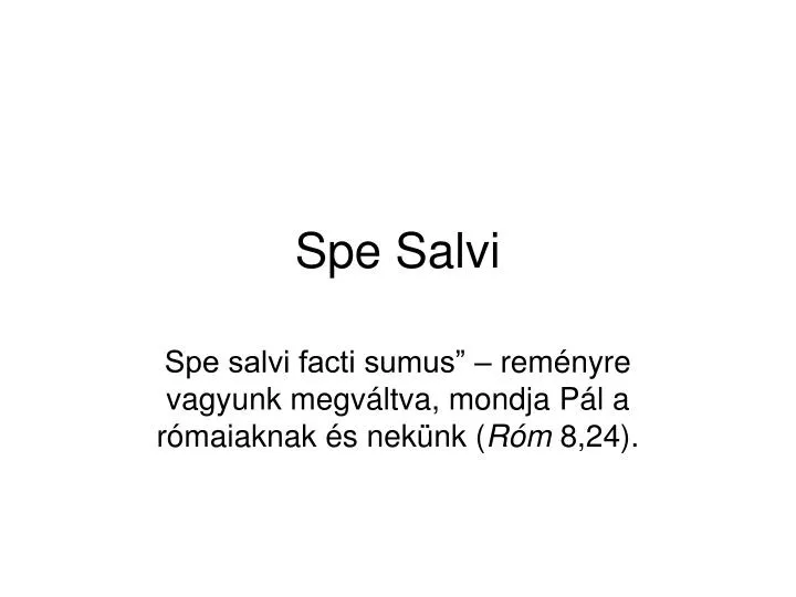 spe salvi