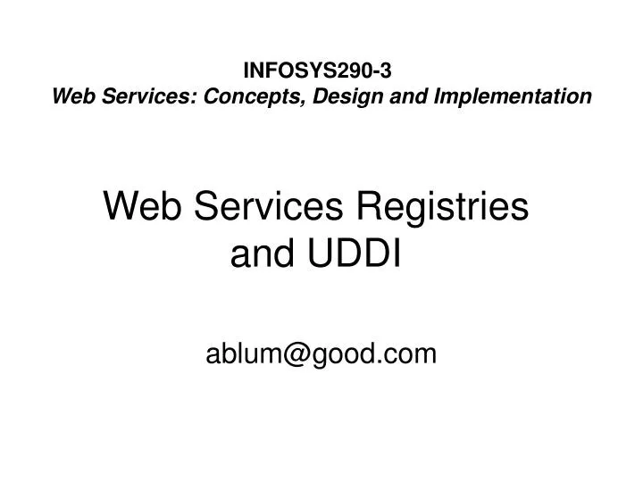 web services registries and uddi
