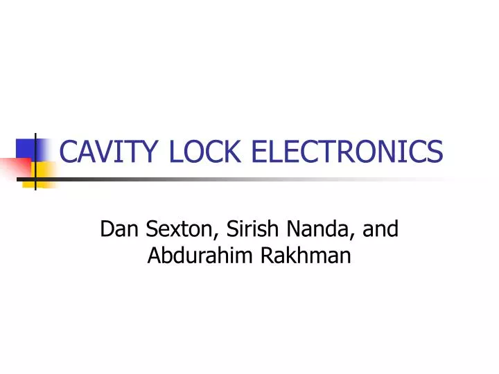 cavity lock electronics
