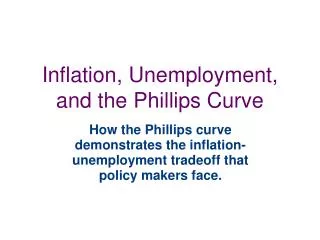Inflation, Unemployment, and the Phillips Curve