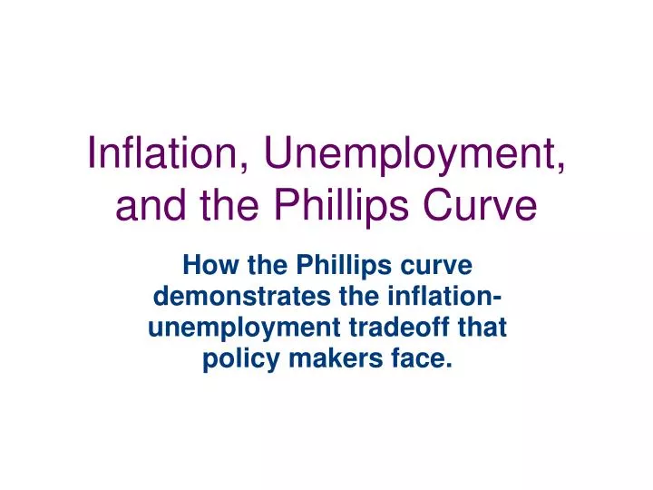 inflation unemployment and the phillips curve