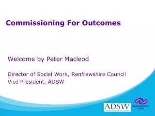 Commissioning For Outcomes