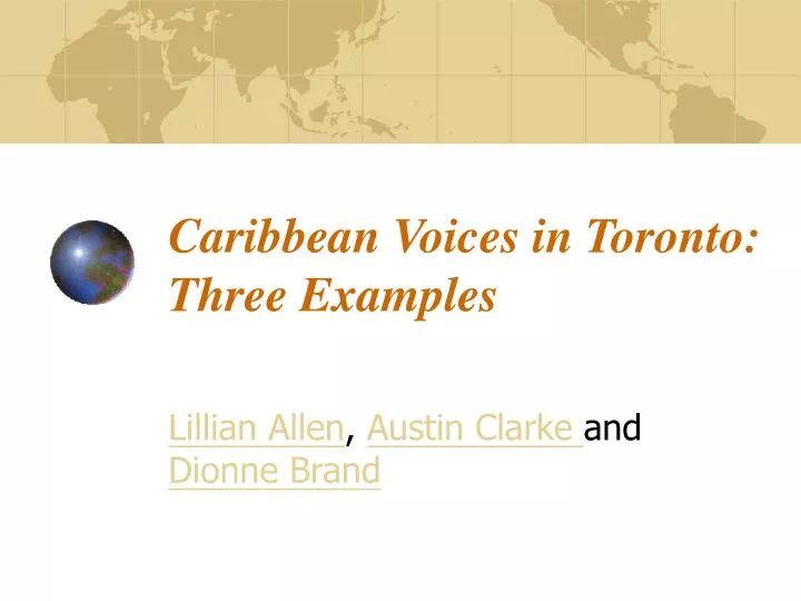 caribbean voices in toronto three examples