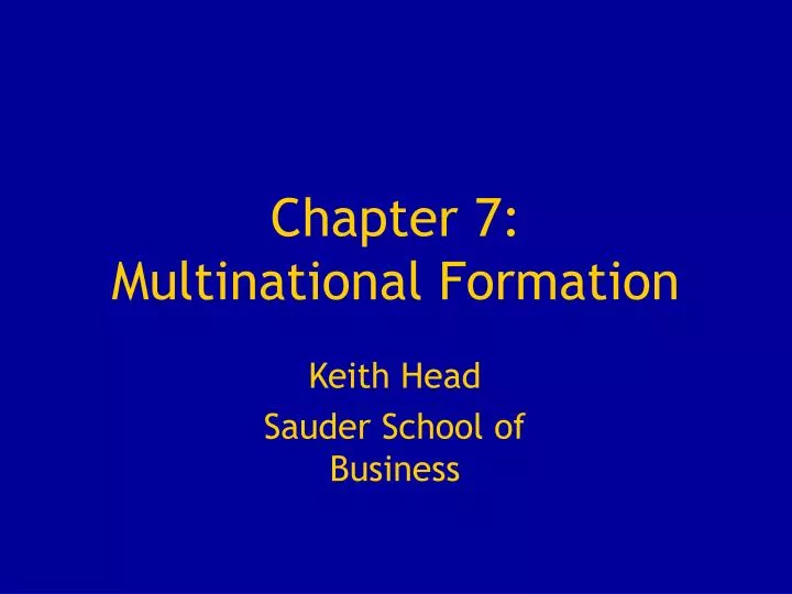chapter 7 multinational formation