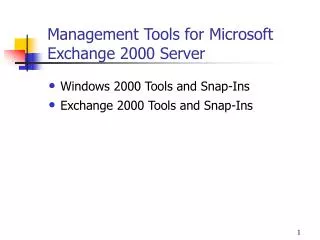 Management Tools for Microsoft Exchange 2000 Server