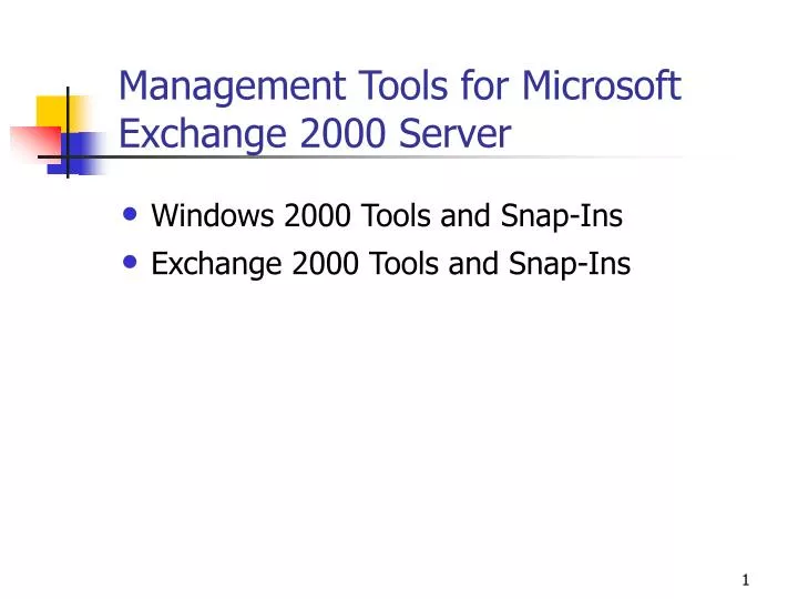 management tools for microsoft exchange 2000 server