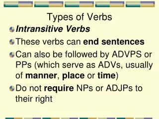 Types of Verbs