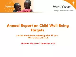 Annual Report on Child Well-Being Targets