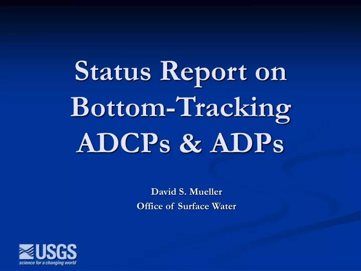 status report on bottom tracking adcps adps
