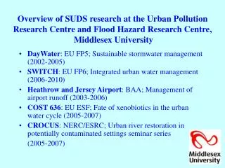 DayWater : EU FP5; Sustainable stormwater management (2002-2005)