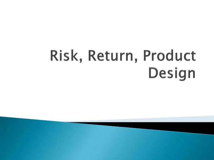 risk return product design