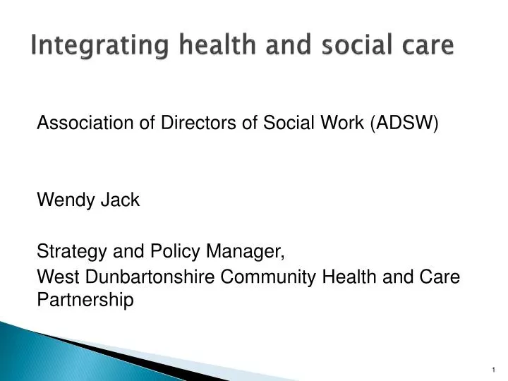 integrating health and social care