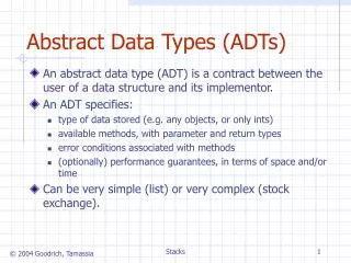 Abstract Data Types (ADTs)