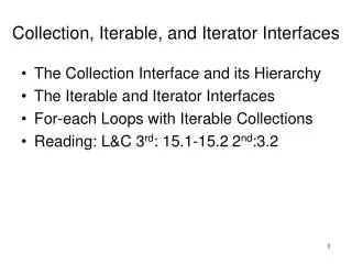 Collection, Iterable, and Iterator Interfaces