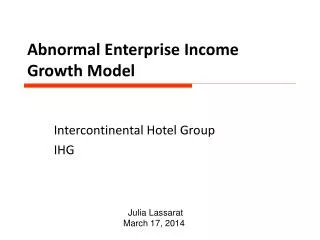 Abnormal Enterprise Income Growth Model