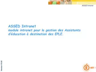 assed intranet module intranet pour la gestion des assistants d ducation destination des eple
